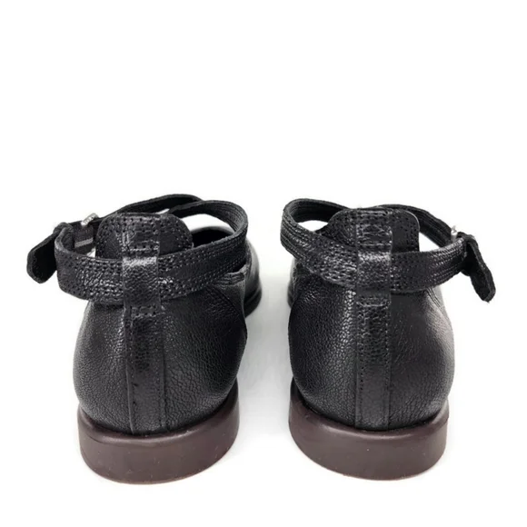 Lucky Brand Necia Black Leather Criss-Cross Mary-Jane Straps Round-Toe Flats - Picture 7 of 12